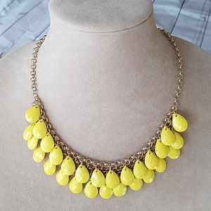 New yellow teardrop bib statement necklace